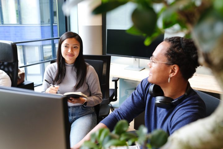 People looking at computer screen